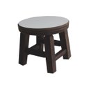 Ver imagem 1 de Banqueta Mini Hardman Madeira Padrão Nogueira Ass. Redondo MDF Bco
