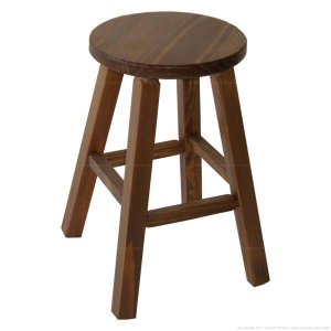 Banqueta Média Hardman Madeira Padrão Nogueira Ass. Redondo