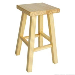 Banqueta Média Hardman Madeira Natural Ass. Quadrado