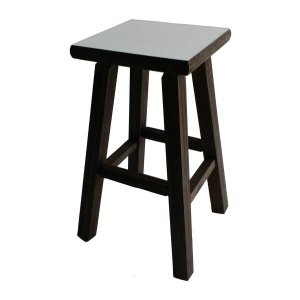 Banqueta Média Hardman Madeira Padrão Nogueira Ass. Quadrado MDF Bco