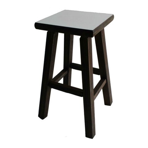 Banqueta Média Hardman Madeira Padrão Nogueira Ass. Quadrado MDF Bco