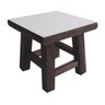Banqueta Mini Hardman Madeira Padrão Nogueira Ass. Quadrado MDF Bco - 1