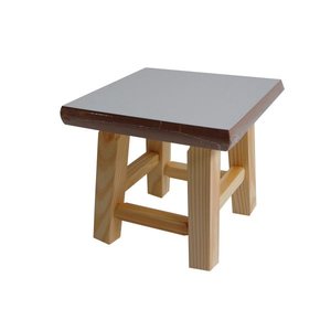 Banqueta Mini Hardman Madeira Natural Ass. Quadrado MDF Bco