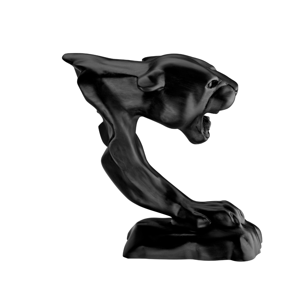 Escultura Busto Pantera Ataque em Fibra de Vidro, 40 Cm:preto Fosco - 2