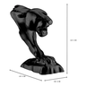 Escultura Busto Pantera Ataque em Fibra de Vidro, 40 Cm:preto Fosco - 3