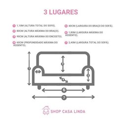 Capa De Sofá Tamanho King Elasticada 2 E 3 Lugares tecido Grosso 21 Elásticos Vinho - 3