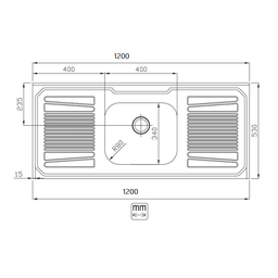 Pia Inox Polido 1,20x53 Cuba Simples Sem Válvula Concretada Pianox Unico - 2
