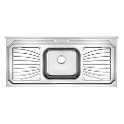 Pia Inox Polido 1,20x53 Cuba Simples Sem Válvula Concretada Pianox Unico - 1