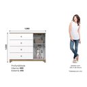 Ver imagem 3 de Cômoda Bebê Aconchego C/ 1 Porta e 4 Gavetas Branco/jequitiba - Henn