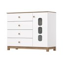 Ver imagem 1 de Cômoda Bebê Aconchego C/ 1 Porta e 4 Gavetas Branco/jequitiba - Henn