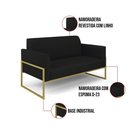 Ver imagem 7 de Sofá Namoradeira com Poltrona Base Industrial Alta Dourado Marisa Linho Preto A79 D03 - D\'rossi