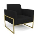 Ver imagem 6 de Sofá Namoradeira com Poltrona Base Industrial Alta Dourado Marisa Linho Preto A79 D03 - D\'rossi