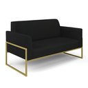 Ver mais imagens de Sofá Namoradeira com Poltrona Base Industrial Alta Dourado Marisa Linho Preto A79 D03 - D\'rossi