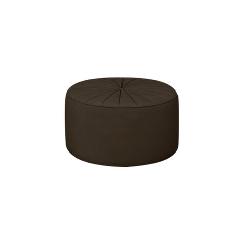 Puff Decorativo Sala De Estar Round Veludo Marrom - Gran Belo