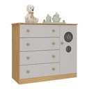Ver imagem 2 de Cômoda Infantil 95cm 1 Porta com Vidro e 4 Gavetas Pirulito Multimóveis Mp4469 Madeirado-off White