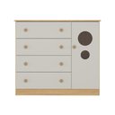 Ver imagem 7 de Cômoda Infantil 95cm 1 Porta com Vidro e 4 Gavetas Pirulito Multimóveis Mp4469 Madeirado-off White