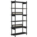 Ver imagem 1 de Estante Livreiro Multiuso 6 Prateleiras Pés Madeira Moss A03 Nero Preto - Lyam Decor