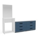Ver imagem 2 de Cômoda Penteadeira 6 Gavetas Valência Azul/Branco
