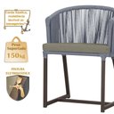Ver imagem 4 de Mesa com 4 Cadeiras de Jantar Roma 100cm e Noronha em Aluminío Marrom Corda Nautica Estofado 8 Trama