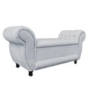 Ver imagem 1 de Recamier com Baú Grécia 195cm Namoradeira Calçadeira Suede Cinza