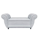 Ver imagem 2 de Recamier com Baú Grécia 195cm Namoradeira Calçadeira Suede Cinza