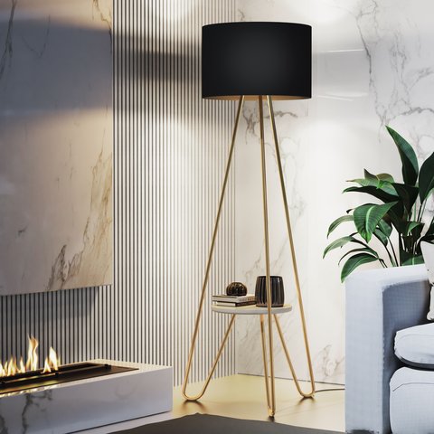Abajur Real de Chão Estilo Industrial Alto Padrão Cúpula