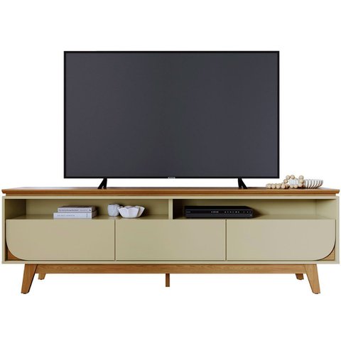 Rack Bancada Serena 3 Gavetas para Tv de 75" Polegadas Cumaru/opala
