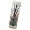 Frasco Decorativo Difusor em Vidro Redondo Fumê com Tampa Rosé e varetas Pretas - 1