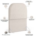 Ver mais imagens de Cabeceira Cama Box 100cm Lanna com Puff Recamier Doha W01 Linho Cru - Lyam Decor