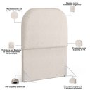 Ver imagem 5 de Cabeceira Cama Box 100cm Lanna com Puff Recamier Doha W01 Linho Cru - Lyam Decor