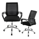 Ver imagem 2 de Cadeira Escritório Secretária Home Office Basis Preta Barata Ergonômica Office Mesh com Base Cromada