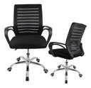 Ver imagem 2 de Cadeira Escritório Secretária Home Office Basis Preta Barata Ergonômica Office Mesh com Base Cromada