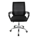Ver imagem 1 de Cadeira Escritório Secretária Home Office Basis Preta Barata Ergonômica Office Mesh com Base Cromada
