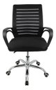 Ver imagem 1 de Cadeira Escritório Secretária Home Office Basis Preta Barata Ergonômica Office Mesh com Base Cromada