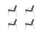 Ver imagem 1 de Kit com 4 Cadeiras Empilháveis Fibra Sintética Alumínio Jardim Varanda Área Externa Não Enferruja