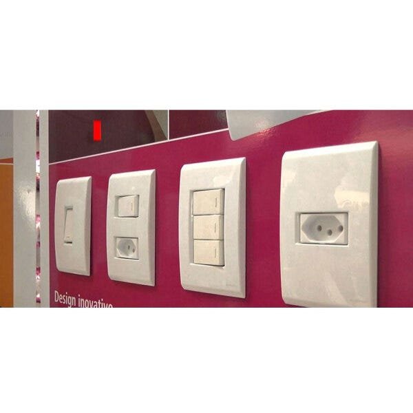 7 Interruptores Duplo Simples Tramontina Linha Liz com Placa - 3