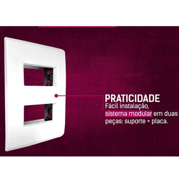 7 Interruptores Duplo Simples Tramontina Linha Liz com Placa - 5