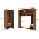 Ver imagem 4 de Guarda-roupa Casal Modulado Lugano 7 Portas 3 Gavetas Nogal/branco - Hecol Móveis
