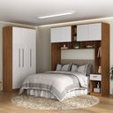 Ver imagem 1 de Guarda-roupa Casal Modulado Lugano 7 Portas 3 Gavetas Nogal/branco - Hecol Móveis