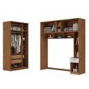 Ver imagem 3 de Guarda-roupa Casal Modulado Lugano 7 Portas 3 Gavetas Nogal/branco - Hecol Móveis