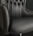 Ver imagem 4 de Cadeira Poltrona Home Office Helena Capitonê Base com Rodinhas Dourada