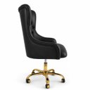 Ver imagem 3 de Cadeira Poltrona Home Office Helena Capitonê Base com Rodinhas Dourada
