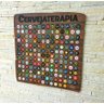 Porta tampinhas de garrafa quadro decoração Cerveja modelo Cervejaterapia rustico 150 tampas Co2Beer - 2