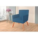 Ver imagem 3 de Poltrona Decorativa Onix Suede Azul Marinho Pés Madeira Mz Decor