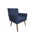 Ver imagem 2 de Poltrona Decorativa Onix Suede Azul Marinho Pés Madeira Mz Decor