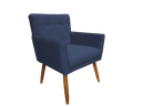 Ver imagem 2 de Poltrona Decorativa Onix Suede Azul Marinho Pés Madeira Mz Decor