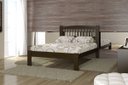 Ver imagem 1 de Cama de Casal de Madeira com Palitos Torneados Kasper - Castanho