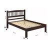 Cama de Casal de Madeira com Palitos Torneados Kasper - Castanho - 3