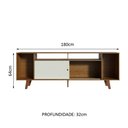 Ver imagem 3 de Rack para TV até 65 Polegadas Madesa Cancun com Pés Rustic/Branco 6E5Z Cor:Rustic/Branco