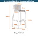 Ver imagem 5 de Kit 2 Banquetas Empilhável Floripa Fratini 100 Cm (altura) em Polipropileno Cor Preto